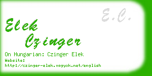 elek czinger business card